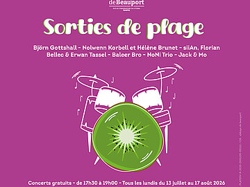 Affiche 2026 des Sorties de plage, à l'abbaye de Beauport, à Paimpol